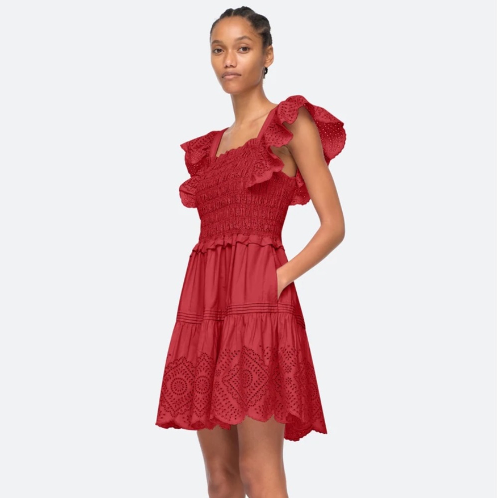 SEA VIENNE EYELET MINI DRESS